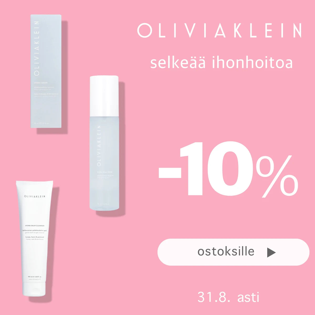 Olvia Klein -10% elokuun ajan