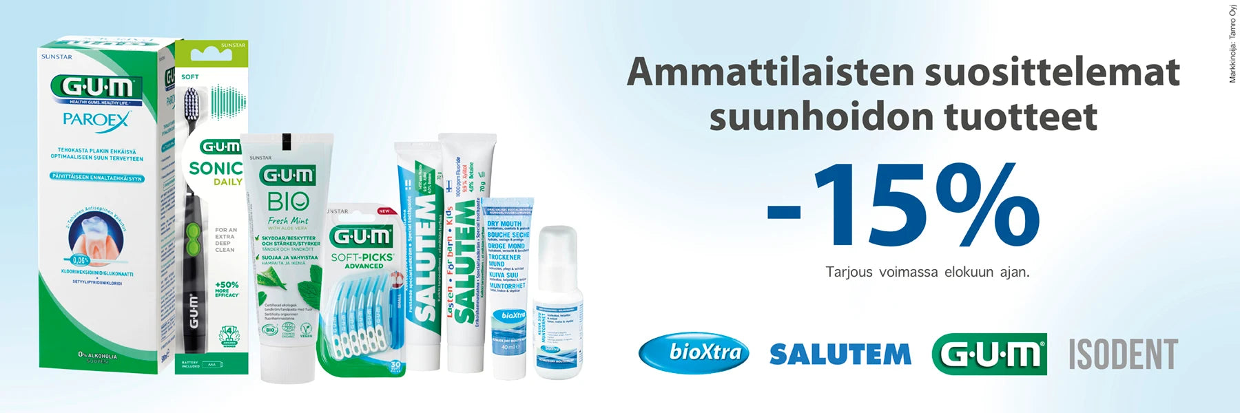 Suunhoidon tuotteita -15% elokuun ajan
