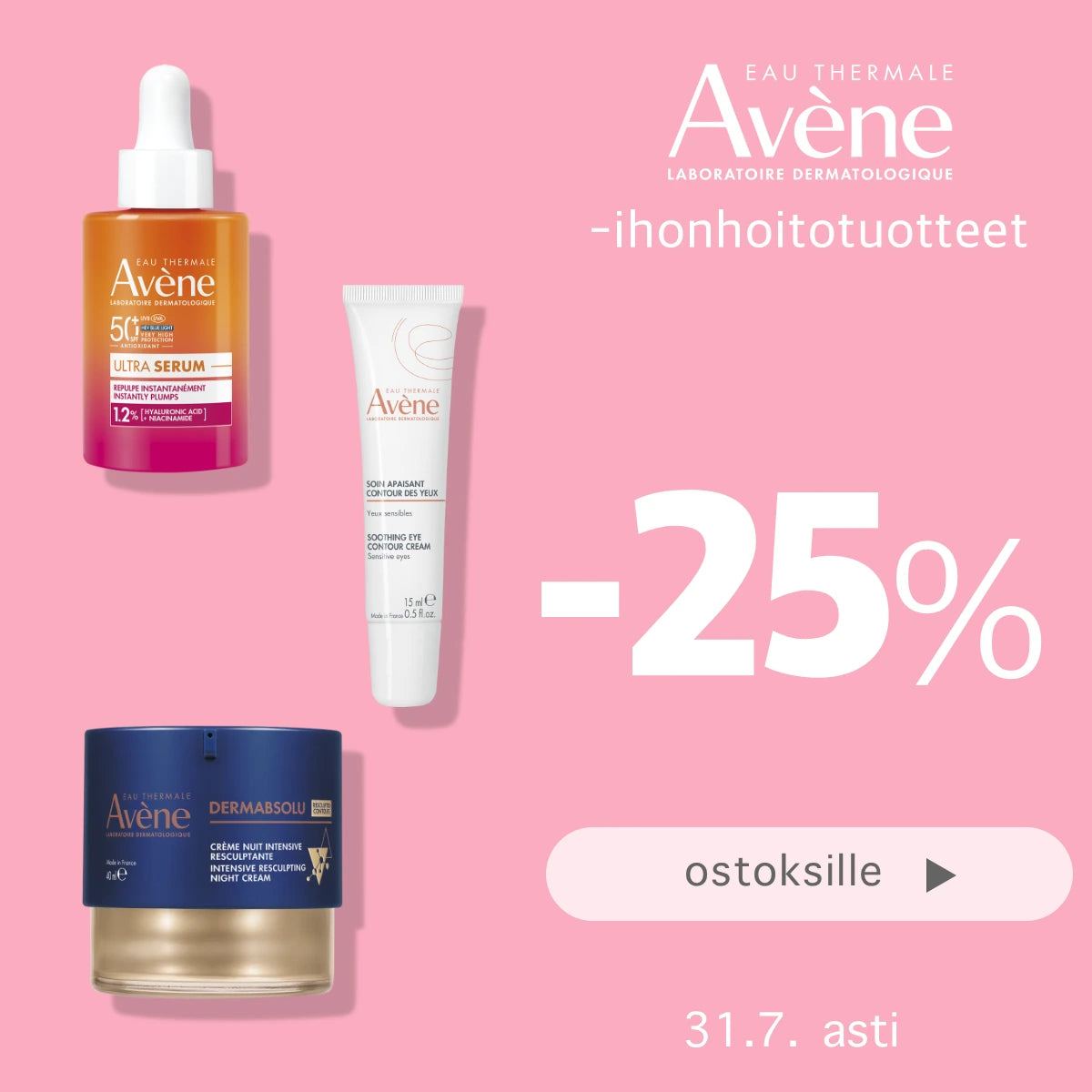 Avene -25% heinäkuun ajan