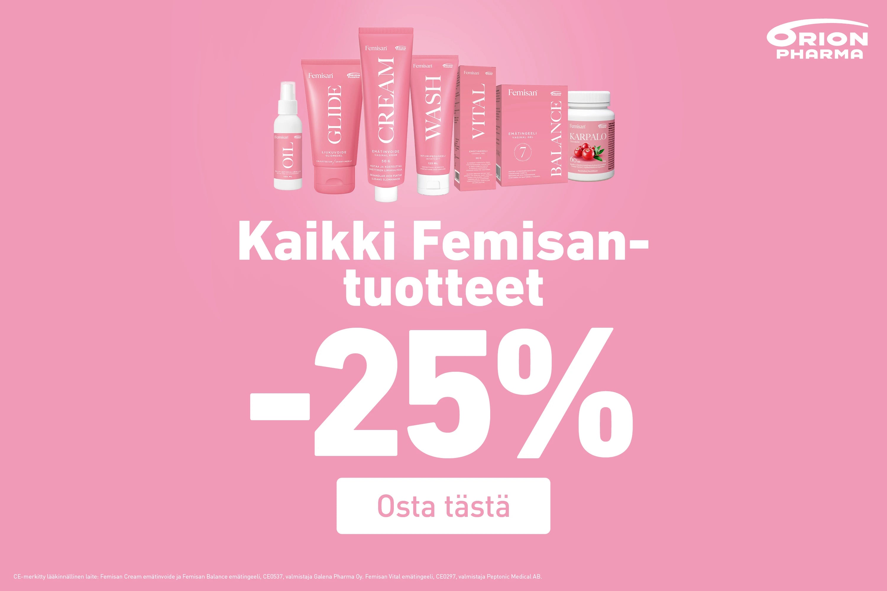 Femisan -25% heinäkuun ajan