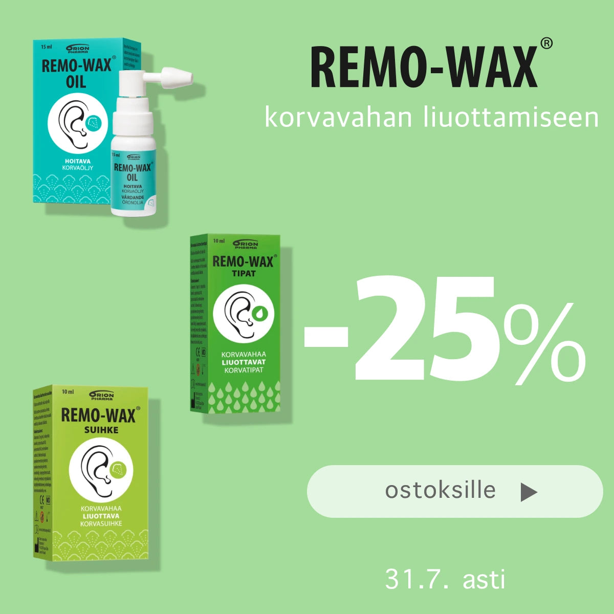 Remo-wax -25% heinäkuun ajan