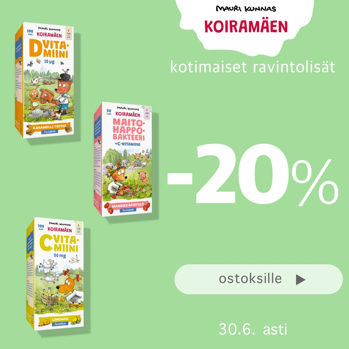 Koiramäen ravintolisät -20% kesäkuun ajan