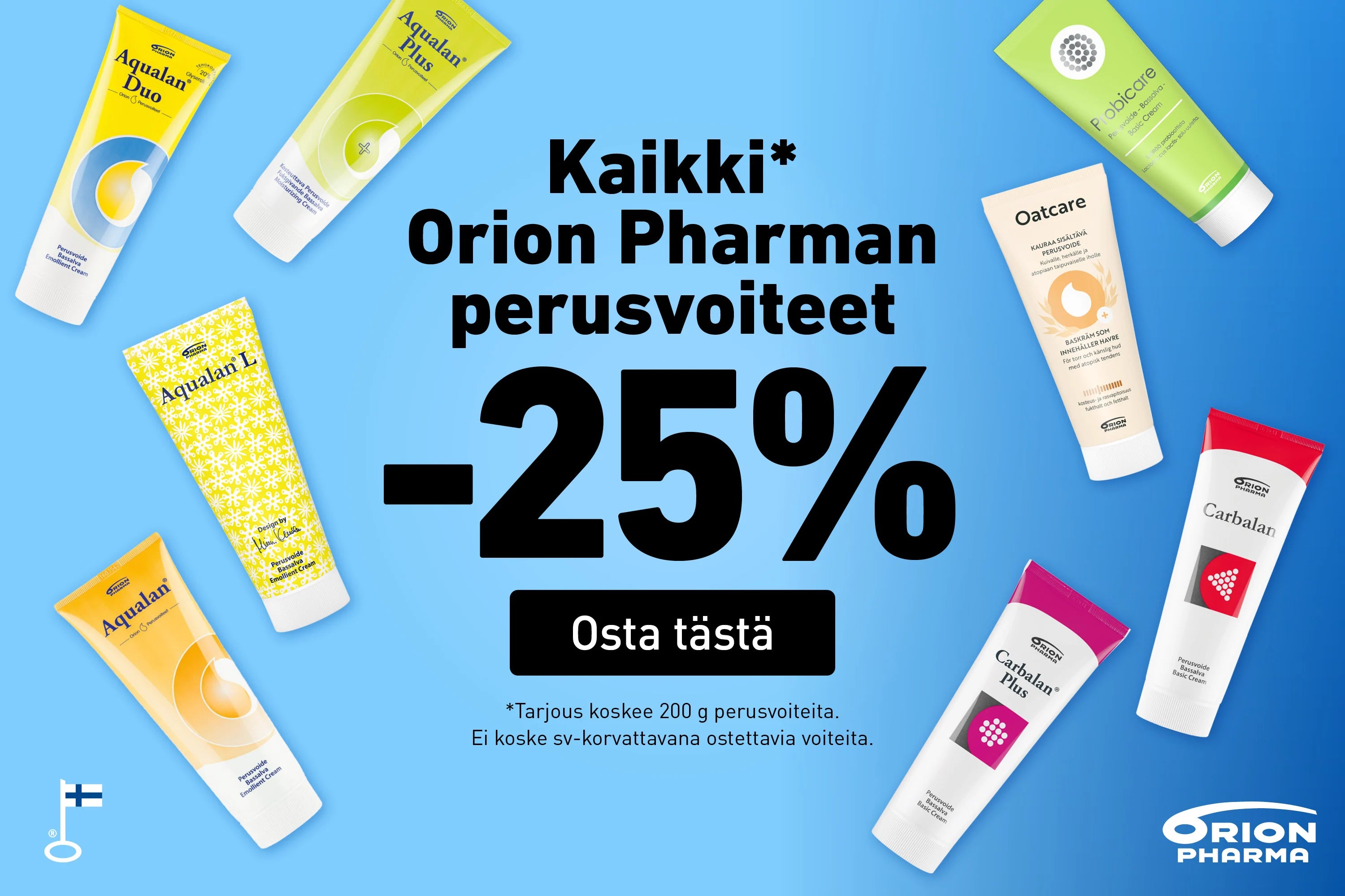 Orion Pharman 200 g perusvoiteet -25% kesäkuun ajan