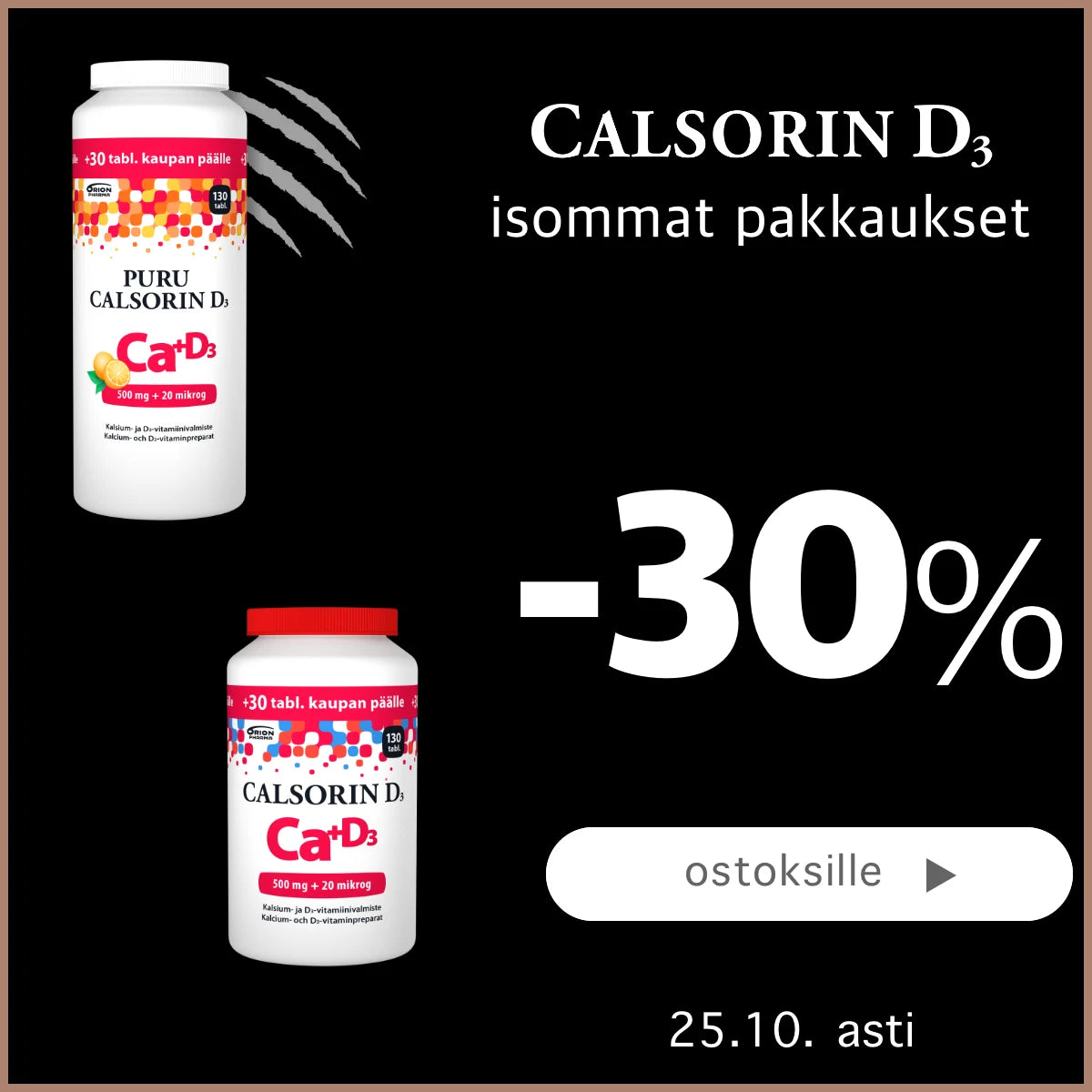 Calsorin Extra -pakkaukset -30%