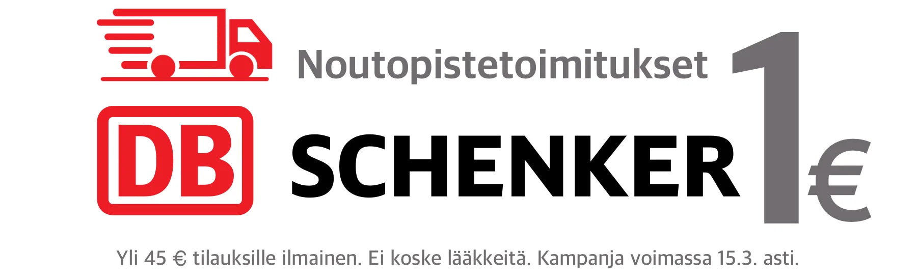 DB Schenker noutopistetoimitukset 1 €