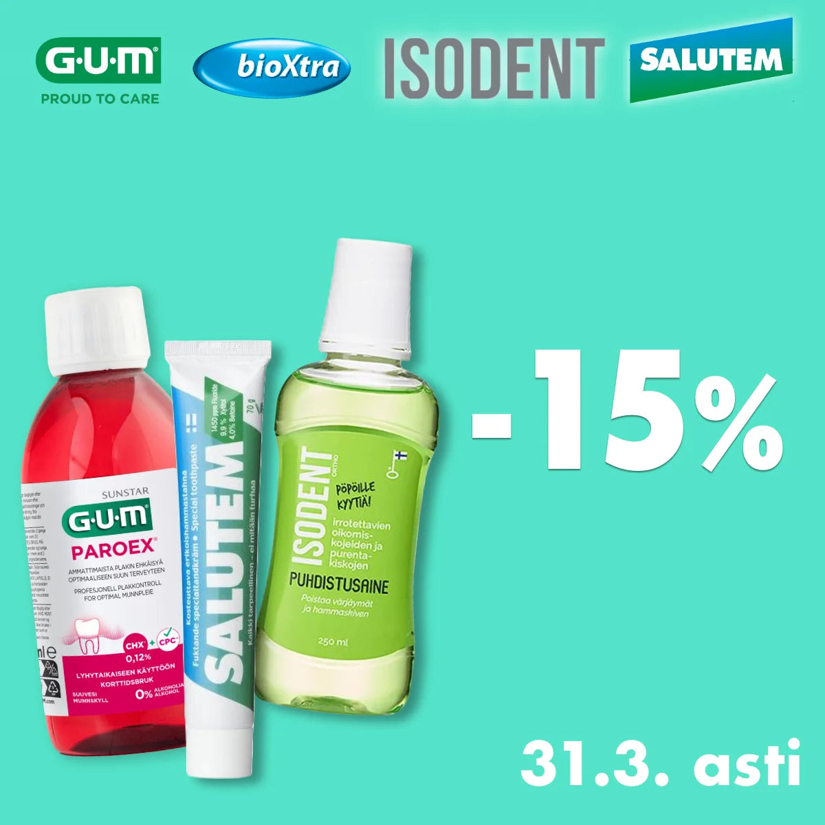 Suunhoidon tuotteita -15% maaliskuun ajan