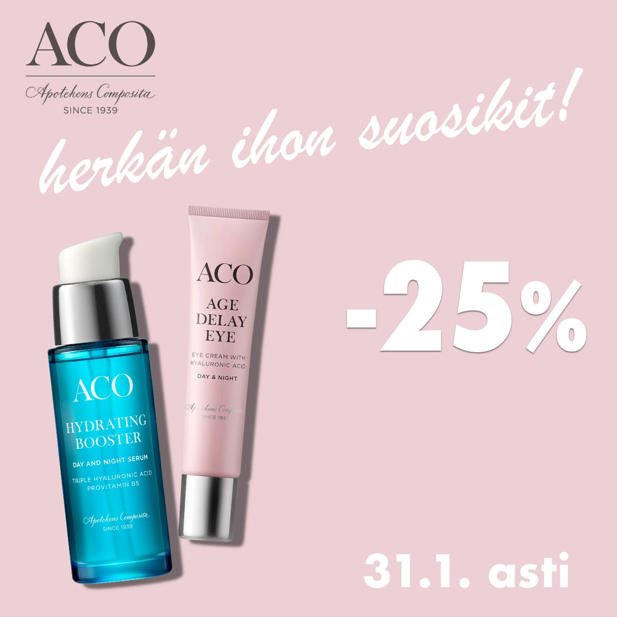 ACO-tuotteita -25% tammikuun ajan