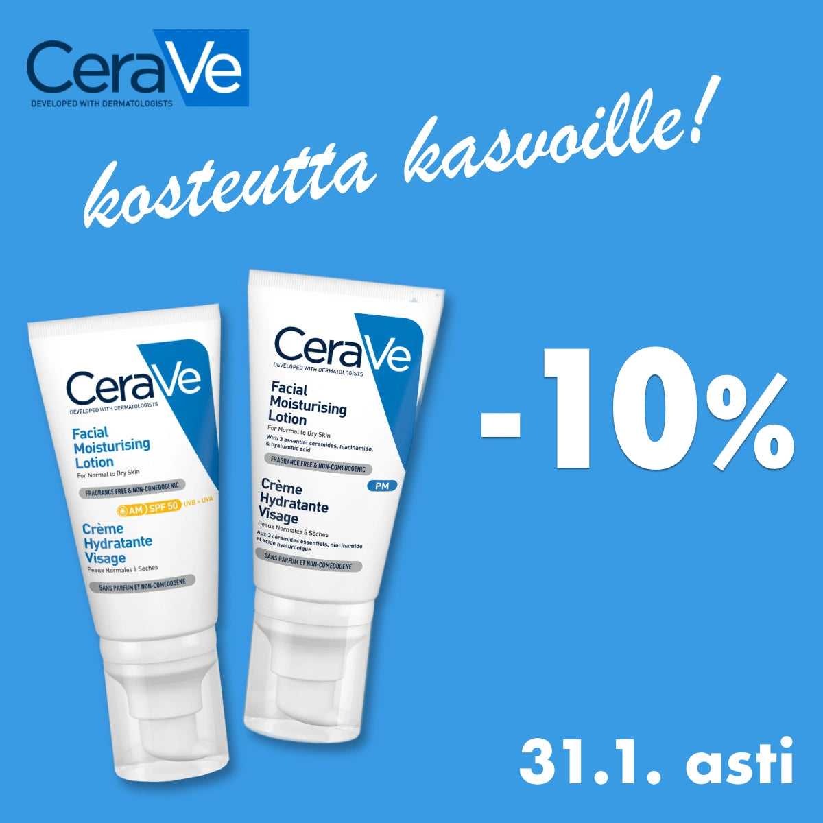 Cerave kasvovoiteet -10% tammikuun ajan