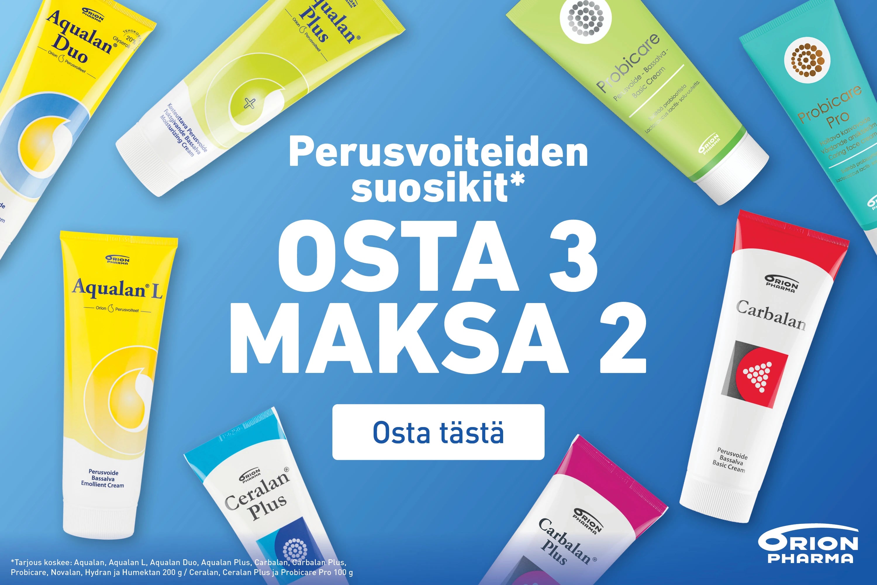 Orionin perusvoiteiden suosikit – osta 3 maksa 2