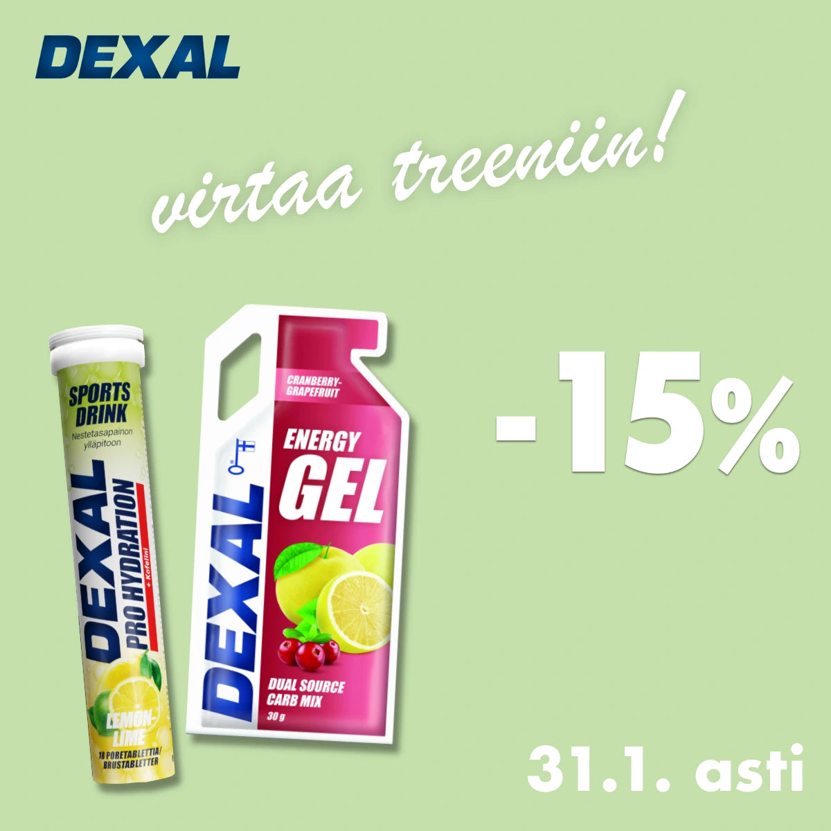 Dexal -15% tammikuun ajan