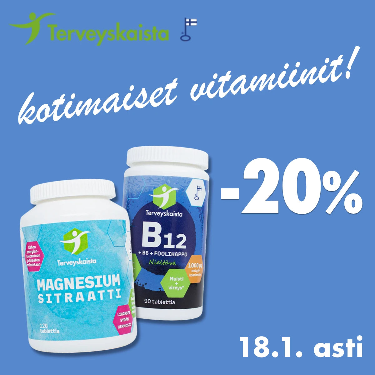 Terveyskaista -20% 18.1.2026 asti