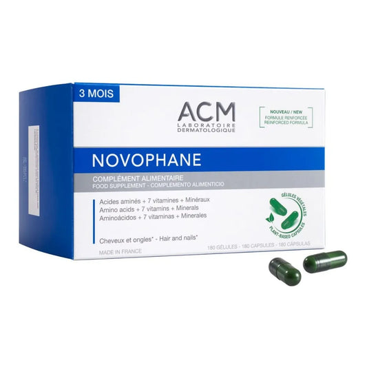 ACM Novophane hiusravinne + kynnet kapseli 180 kpl ravintolisä, joka tukee hiusten ja kynsien kasvua