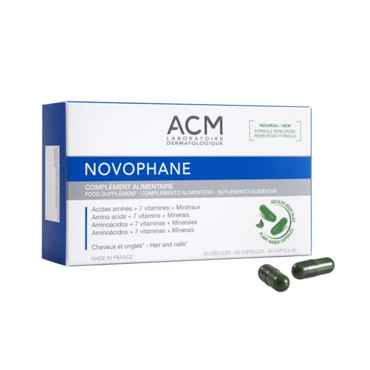 ACM Novophane hiusravinne + kynnet kapseli 60 kpl tukee hiusten ja kynsien kasvua