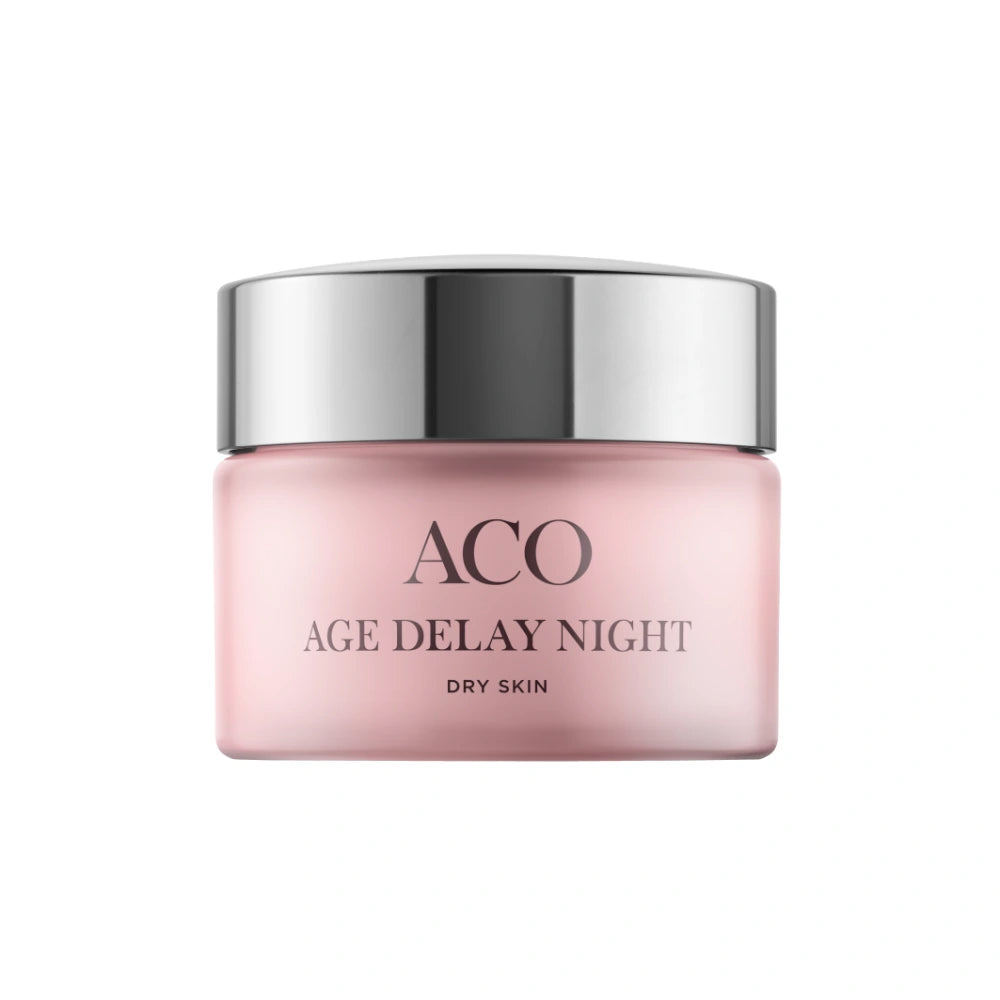 ACO Age Delay Night Cream Dry Skin yövoide 50 ml täyteläinen, ravitseva ja tehokas anti-age yövoide kuivalle iholle
