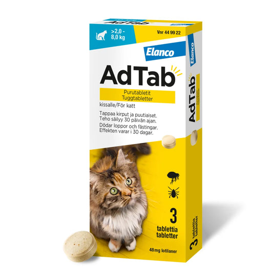 ADTAB 48 mg vet purutabletti kissoille yli 2-8 kg 3 kpl