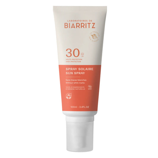 Laboratoires de Biarritz Alga Maris Aurinkovoidespray SPF30 – luonnollinen mineraaliaurinkosuoja kasvoille ja vartalolle