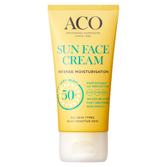 ACO Sun Face Cream SPF50+ hajusteeton aurinkosuojavoide 50 ml kasvoille
