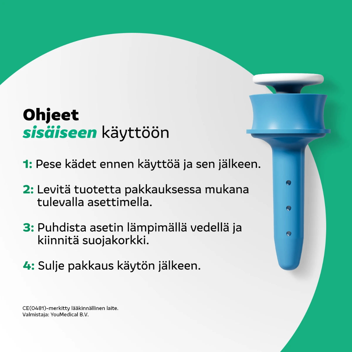 ActiProct Geeli aerosoliannostelijalla 45 ml ohjeet sisäiseen käyttöön