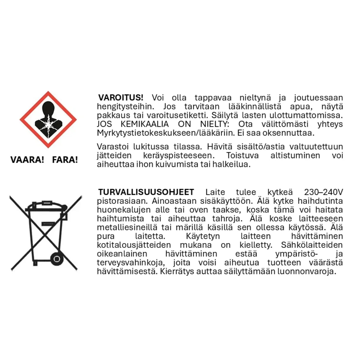 Adaptation Plug-in feromonihaihdutin turvallisuusohjeet