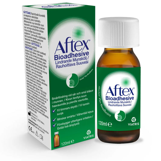 AFTEX Bioadhesive rauhoittava suuvesi 120 ml