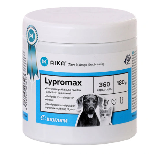 AIKA Lypromax kapseli 360 kpl nivelten hyvinvoinnin tukemiseen eläimillä