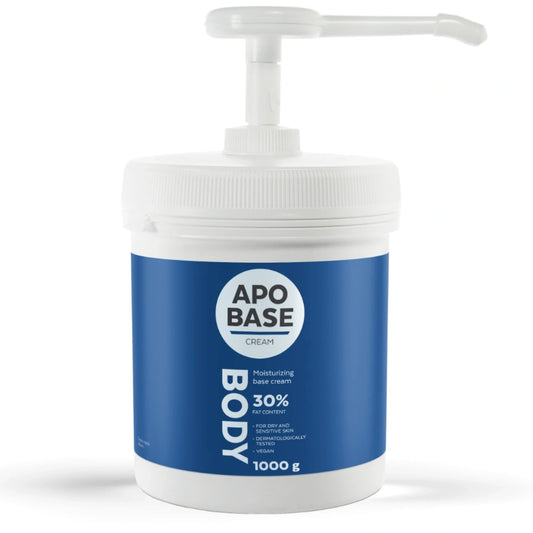 APOBASE Cream 30% perusvoide pumppupullo 1000 g hajusteeton voide erityisesti kuivan ja herkän ihon hoitoon