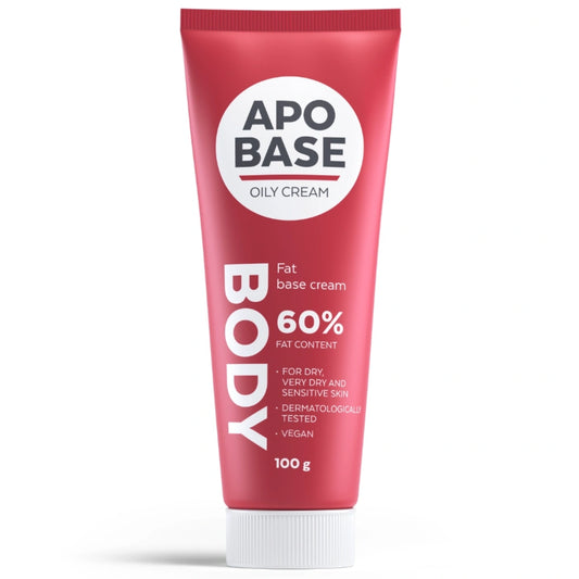 APOBASE Oily Cream 60% perusvoide 100 g vegaaninen ja hajusteeton perusvoide herkälle iholle