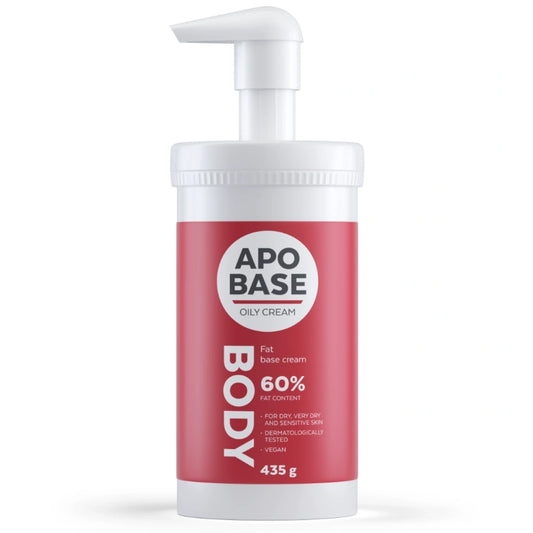 APOBASE Oily Cream 60% perusvoide pumppupullo 435 g hajusteeton perusvoide herkälle ja kuivalle iholle