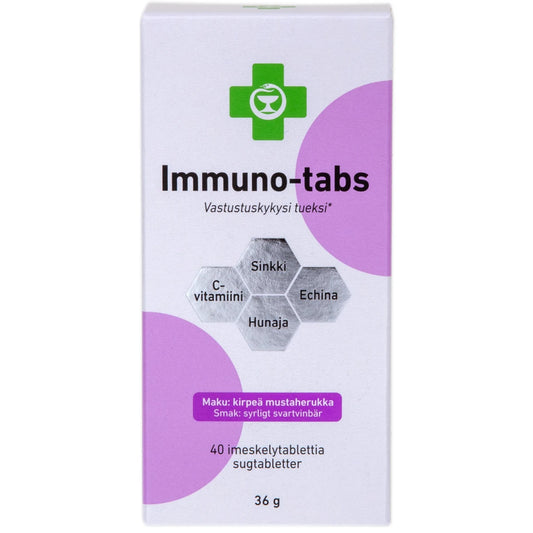 APTEEKKI Immuno-tabs imeskelytabletti 40 kpl mustaherukanmakuinen