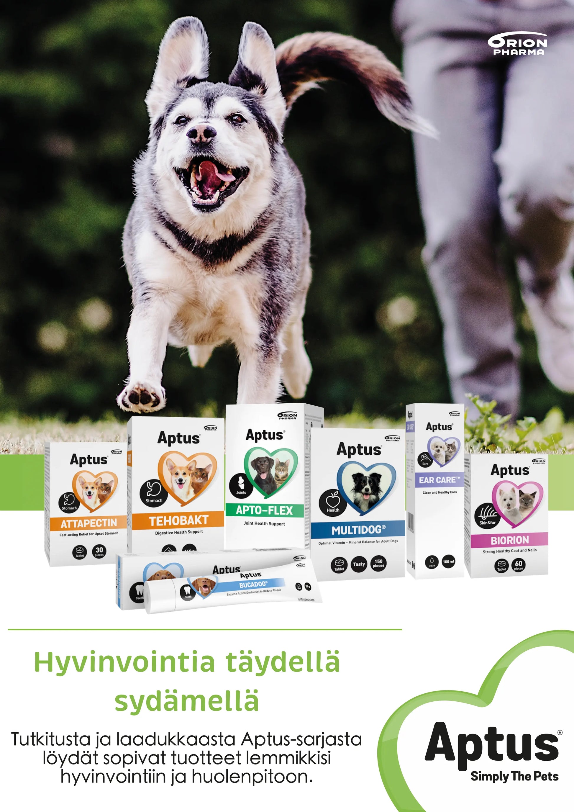 Aptus-tuotteet eläimille lemmikin huolenpitoon