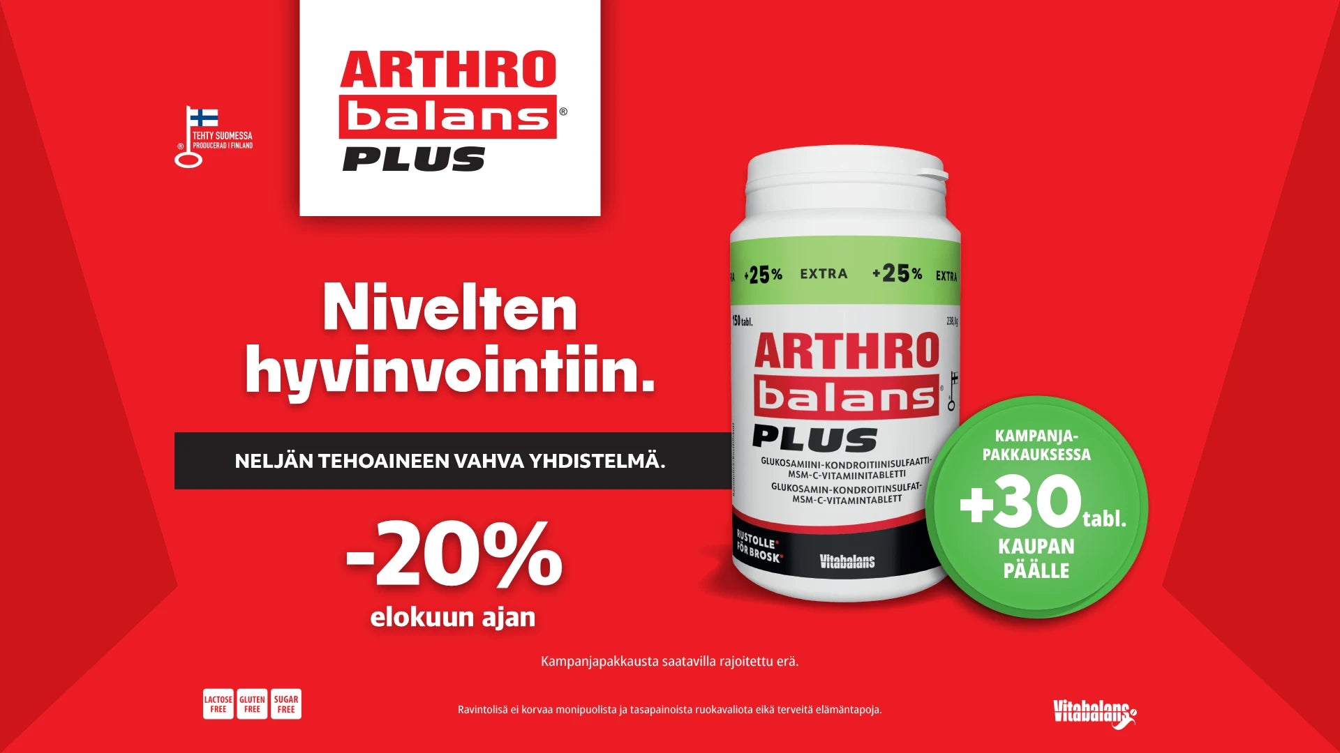 Arthrobalans Plus 120 +30 tabl -20% elokuun ajan