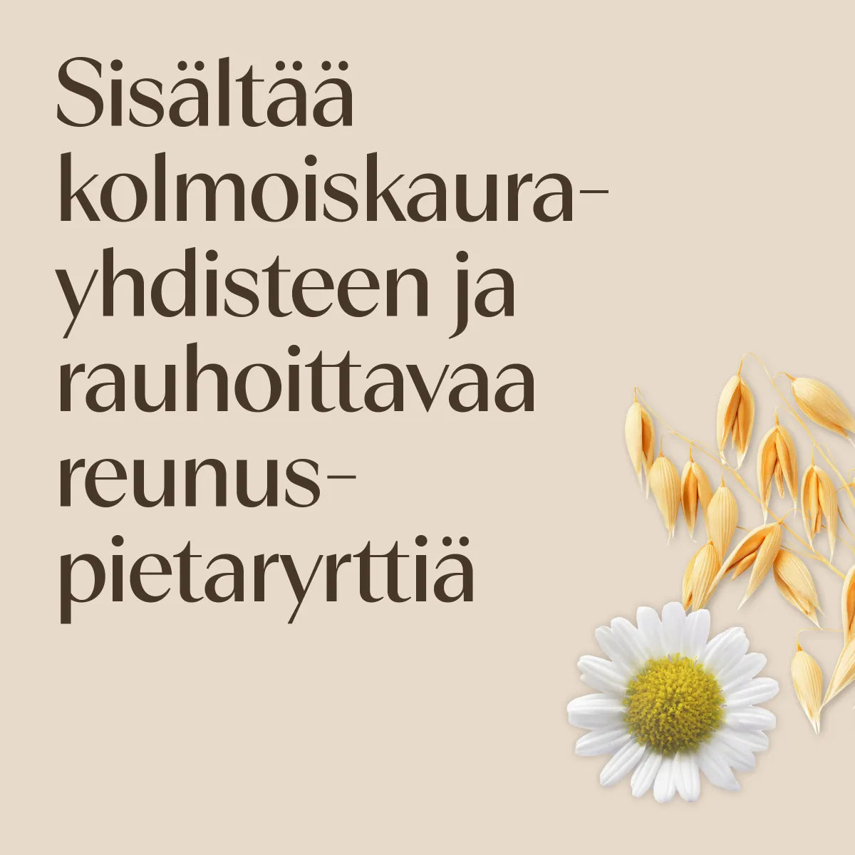 Aveeno Calm + Restore Triple Oat Serum 30 ml sisältää kolmoiskaurayhdisteen ja rauhoittavaa reunusyrttiä