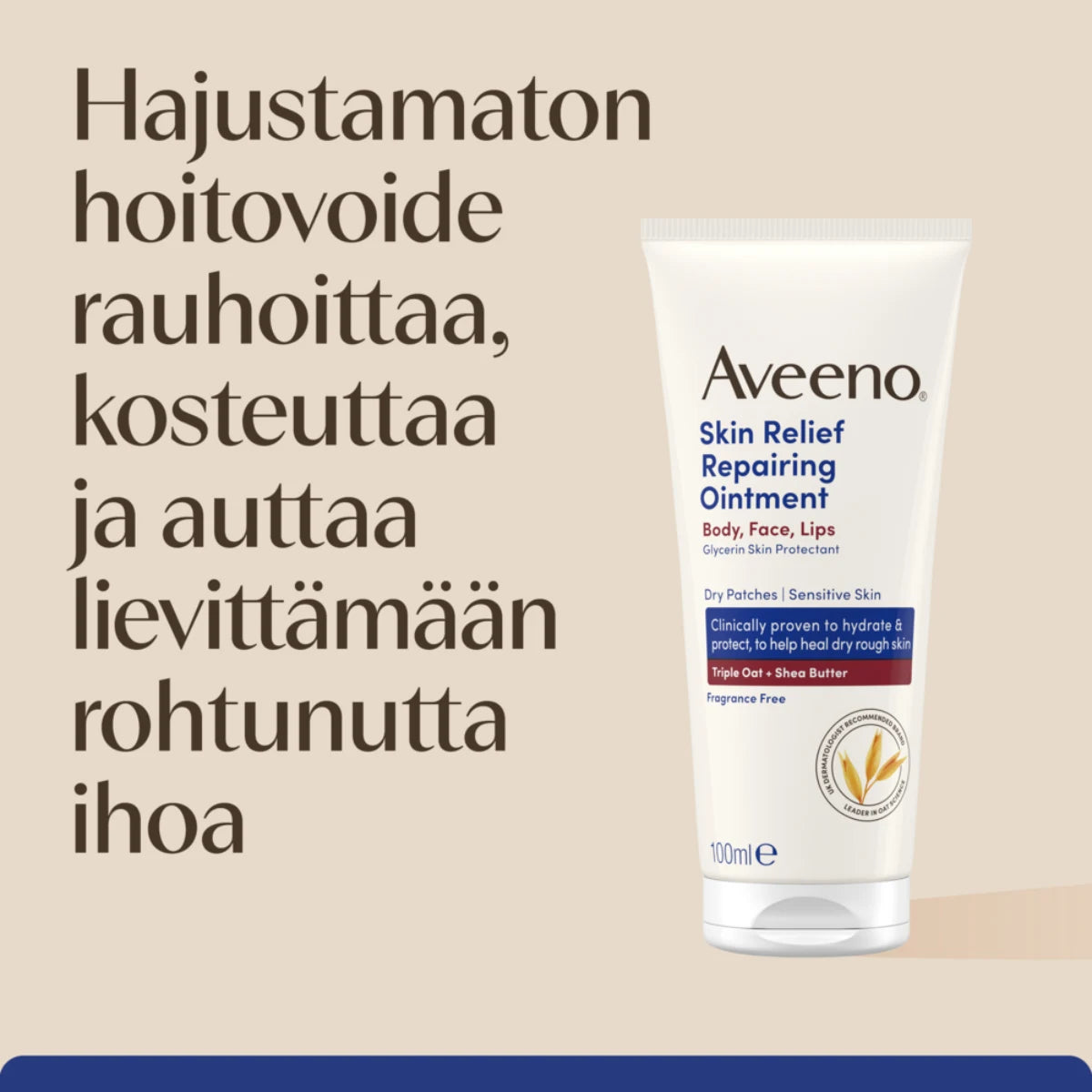 Aveeno Skin Relief Repairing Ointment voide rauhoittaa, kosteuttaa ja auttaa lievittämään rohtunutta ihoa