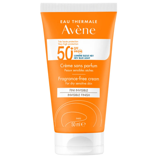AVENE Sun Cream SPF50+ TriAsorB aurinkovoide 50 ml hajusteeton kuivalle iholle