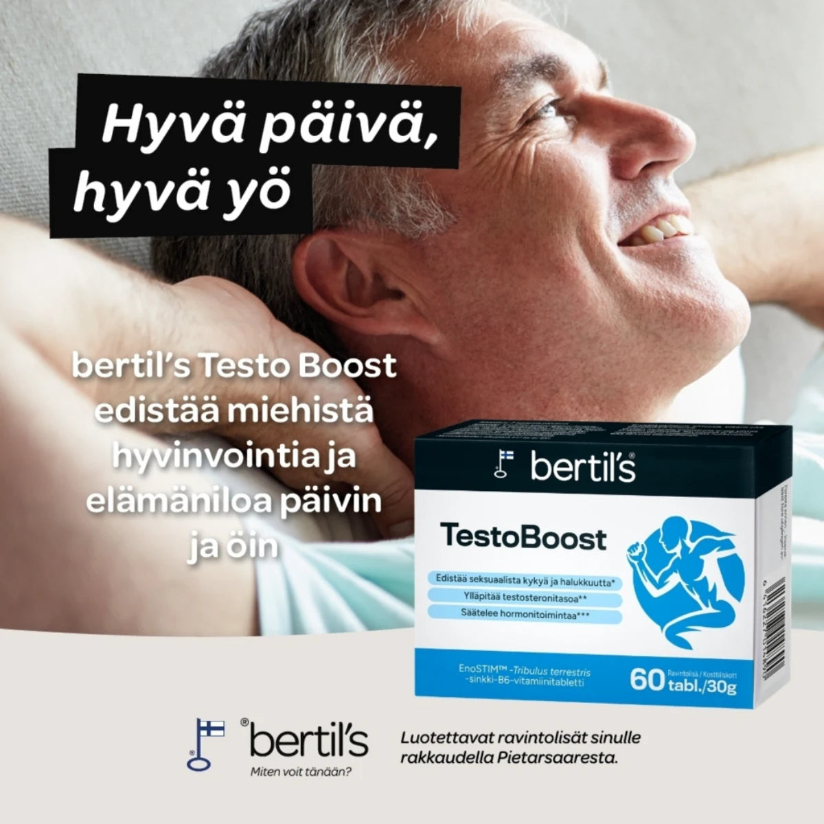 BERTILS TestoBoost miehiseen hyvinvointiin