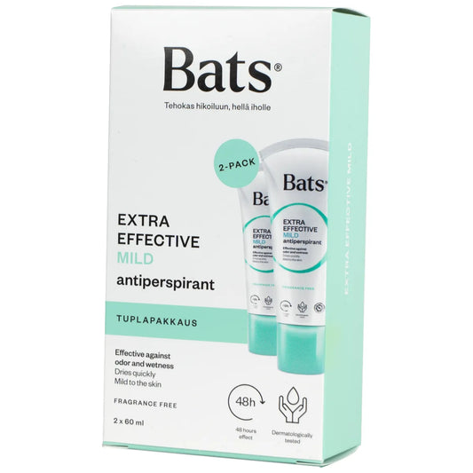 Bats Roll-on Mild Antiperspirantti tuplapakkaus 2 x 60 ml – hajusteeton