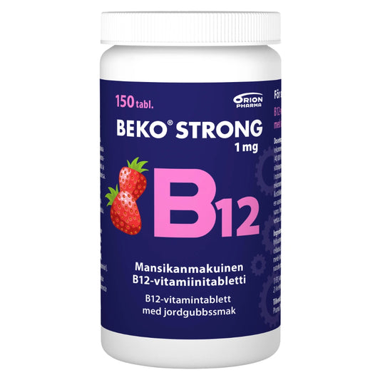 BEKO Strong B12 1 mg purutabletti 150 kpl aidon mansikan makuinen