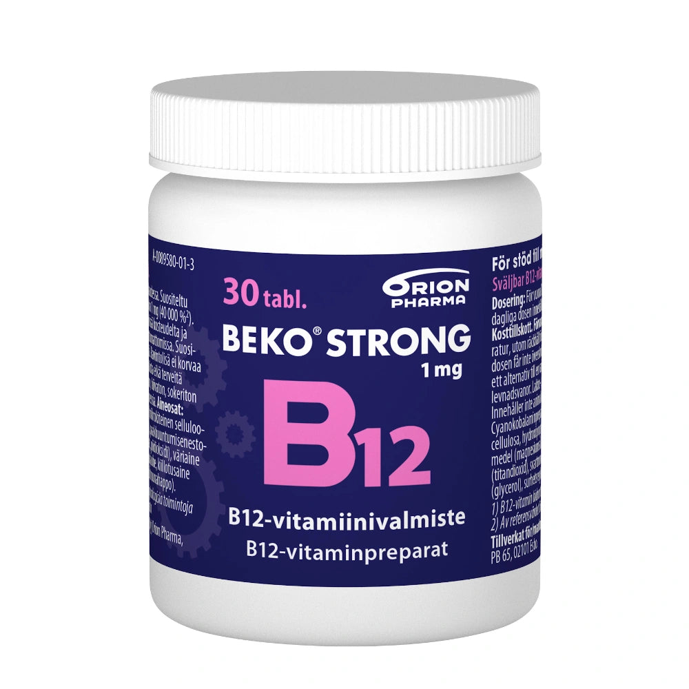 BEKO Strong B12 1 mg tabletti 30 kpl helposti nieltävä, pieni tabletti