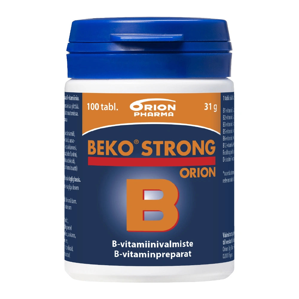 BEKO Strong Orion B-vitamiinitabletti 100 kpl sisältää kaikkia tarvittavia B-ryhmän vitamiineja