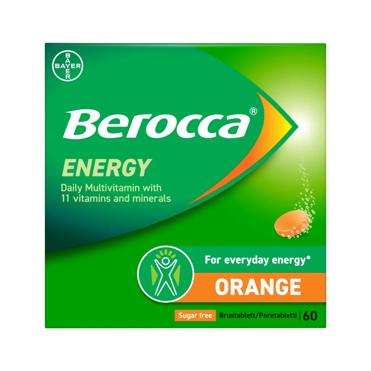 BEROCCA Energy Orange poretabletti 60 kpl sokeriton monivitamiini-porejuoma
