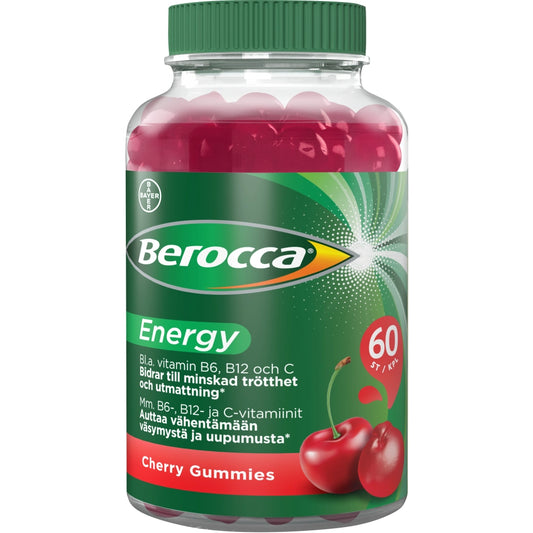 BEROCCA Energy Gummies kirsikanmakuinen pehmovitamiini 60 kpl