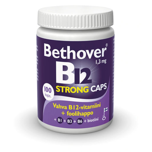 BETHOVER Strong B12 Caps kapseli 100 kpl vahva b12-vitamiinivalmiste nieltävässä kapselissa