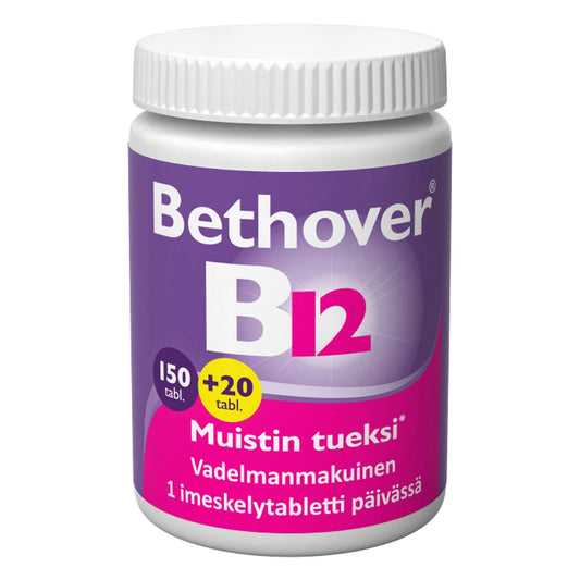 BETHOVER B12 1 mg vadelma imeskelytabletti kampanjapakkaus 170 kpl
