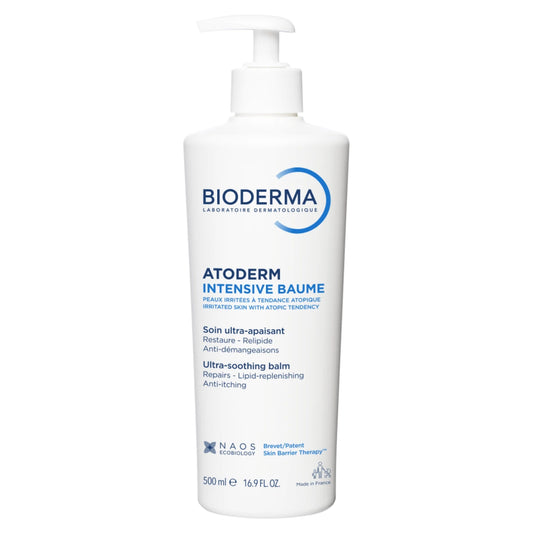 Bioderma Atoderm Intensive Baume pumppupullo 500 ml – Intensiivinen hoitobalsami erittäin kuivalle ja atooppiselle iholle