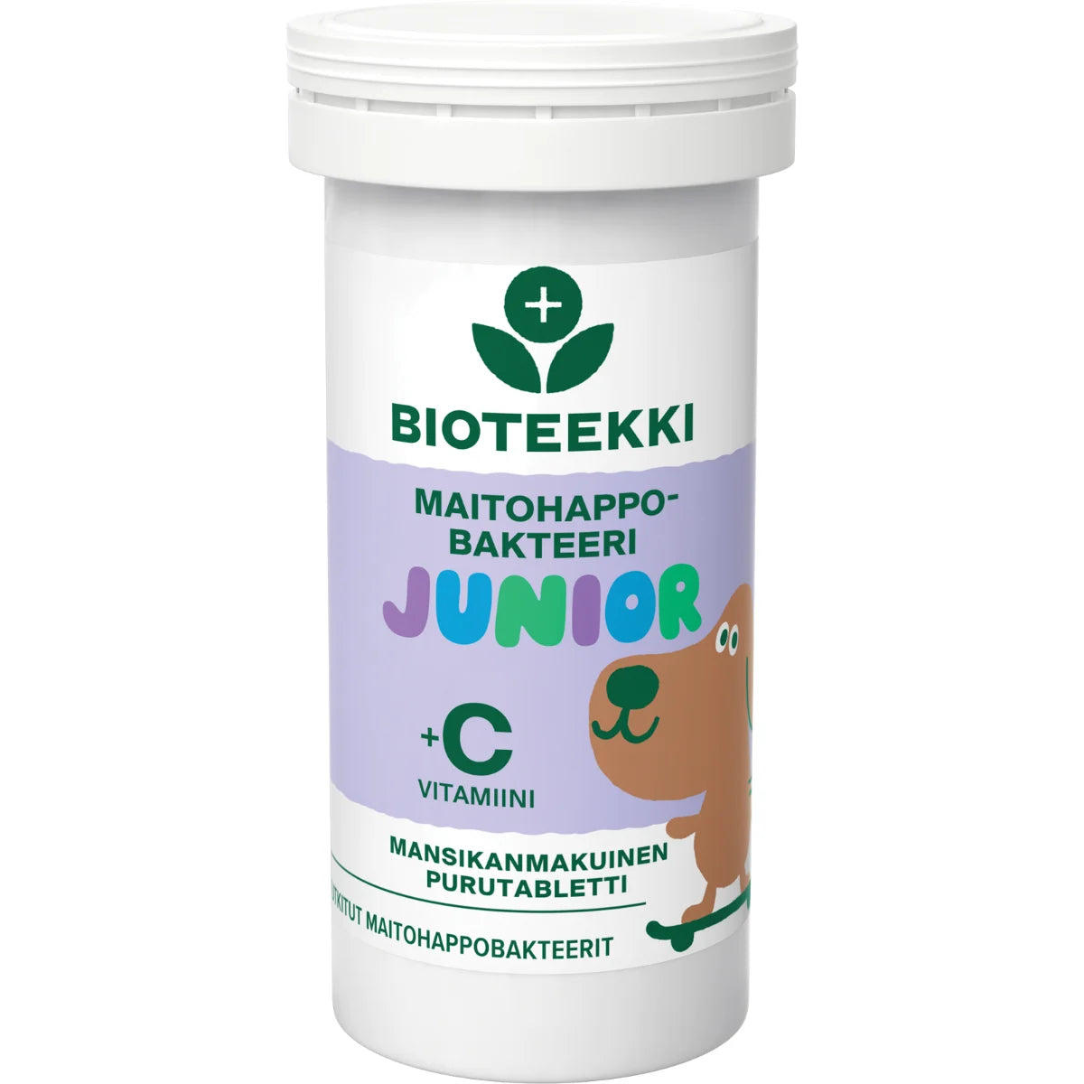 Bioteekki Maitohappobakteeri Junior 60 tabl mansikanmakuinen maitohappobakteerivalmiste