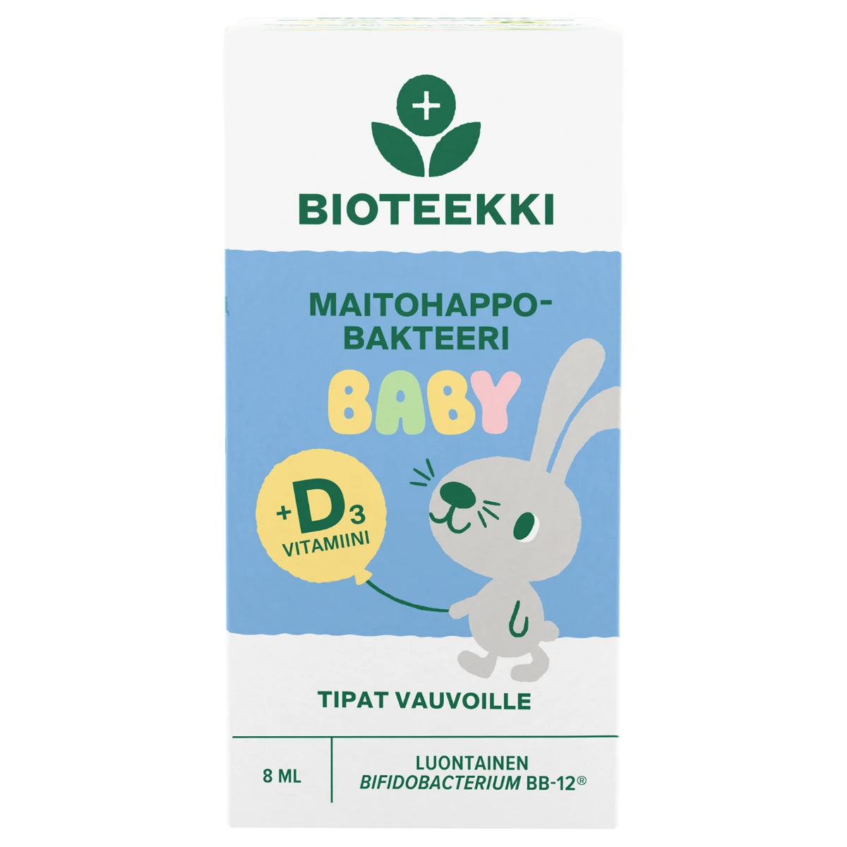 Bioteekki Maitohappobakteeri Baby + D3 Tipat 8 ml ulkopakkaus