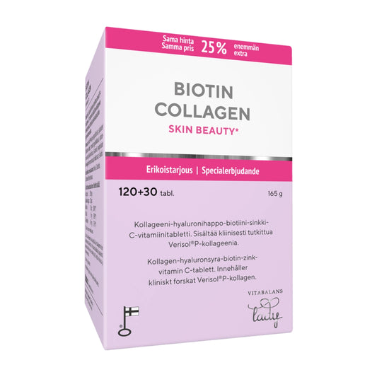 Biotin Collagen tabletti kampanjapakkaus 150 kpl  kauneusravintolisä iholle