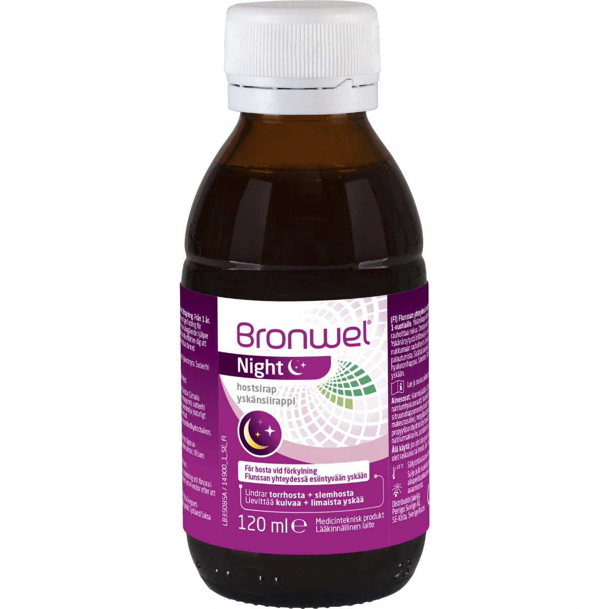 Bronwel Night yskänsiirappi 120 ml – lääkinnällinen laite yölliseen yskään