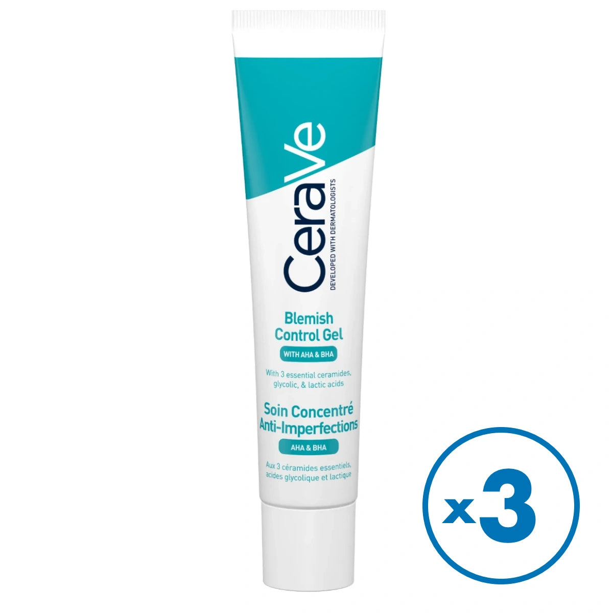 CERAVE Blemish Control Gel hajusteeton geelimäinen kasvovoide 3x40 ml edullinen kampanjapakkaus