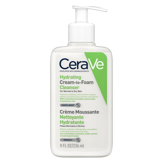 CeraVe Hydrating Cream-to-foam Cleanser puhdistustuote 236 ml normaalille ja kuivalle iholle